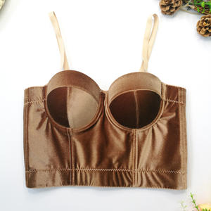 Buena Venta de corpiño <span class=keywords><strong>blanco</strong></span> Sexy para mujer Halter Top corsés de lencería básica para mujeres gordas tela de <span class=keywords><strong>Jersey</strong></span> transpirable - Product Image 2