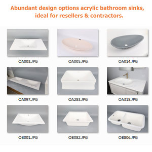 Lavabo DCT OA003 Personalizzato Moderno Resistente ai Graffi e all'Usura per Ospedali Famiglie Hotel Lavandino in Acrilico Bianco per Bagno - Product Image 3