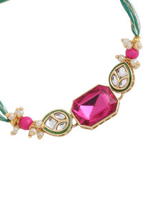 Rakhi Kundan vert avec pompon de perles pour frère, combo pour le festival Raksha Bandhan, cadeau indien traditionnel fait main de qualité supérieure - Product Image 4