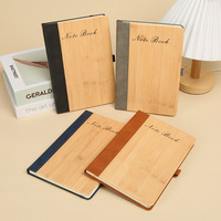 Cahier à spirale A6 personnalisé en cuir PU écologique avec finition grain de bois pour bureau ou cadeau
