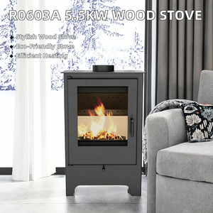 Stufa <span class=keywords><strong>a</strong></span> <span class=keywords><strong>Legna</strong></span> da Interno Moderna ed Ecologica, 5.5KW, 84% di Efficienza, con Alimentazione Secondaria dell'Aria per il Riscaldamento - Product Image 3