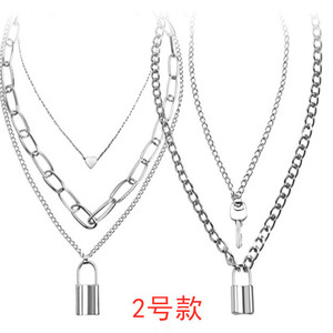 Collar Retro Punk Hip Hop Europeo Americano de Varias Capas con Dijes de Corazón de Aleación de Zinc para Mujer, Conjunto de Joyería para Fiesta - Product Image 2