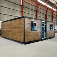 Casa Contenedor Prefabricada de Panel Sándwich de Estilo Moderno de 20 pies, Estructura de Acero Duradera, Casa Contenedor Expandible