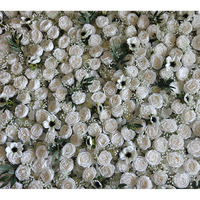 Mur de fleurs de mariage en tissu 3D personnalisable 8ft x 8ft, fleurs mélangées, roses blanches, fleurs artificielles faites à la main, écologiques