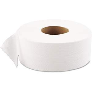 Papel Higiénico Jumbo GEN 1511 JRT, 1 Capa, Blanco, Resistente y Suave, Rollo de Papel Higiénico de 9 Pulgadas de Diámetro, 12 Rollos/Caja para Uso en el Baño - Product Image 1