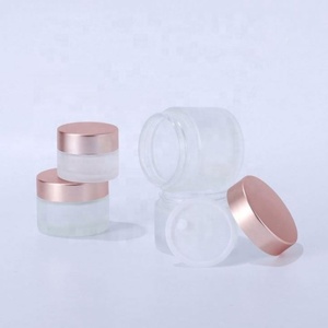 Pot en verre givré rose doré de luxe pour cosmétiques, avec couvercle, 2 oz, 10 grammes, 15 ml, 50 ml, 50 g, 20 g - Product Image 3