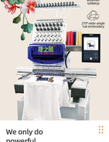 Machine à broder portable industrielle à tête unique pour casquettes et T-shirts, machine à broder informatisée pour lettres et logos avec kit de cerceaux pour casquettes
