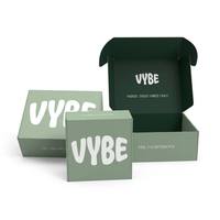 Cajas de Envío Verdes Personalizadas con Forro de Esponja, Embalaje para Regalos y Cosméticos, Soluciones Integrales de Etiquetas, Cajas de Papel Plegables