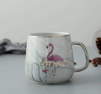 Ensemble de tasses à café en céramique, couleur marbre changeante, jetables, café, Boss Lady rose, chauffe-tasse intelligent en porcelaine