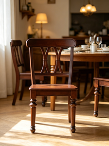 Traditional Dark Walnut Wood Living Room <b>Chair</b> with Cross <b>Back</b> Design Solid Wood Furniture for Home Use - Product Image 3