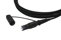 Kabel Serat Optik Drop Assembly Tahan Air UPC LC ke Fullaxs LC 2 Core Hardened dengan Panjang Kustom untuk Telekomunikasi
