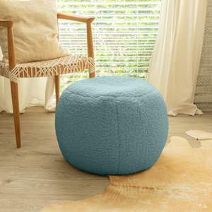 Pouf DB Jaxx Ellis vert minéral en fausse fourrure d'agneau, ottoman moderne pour la décoration du salon, petite taille - Product Image 5