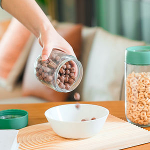 Lüks saklama kavanozları mutfak cam gıda kahve saklama kabı kavanoz seti ile büyüteç hava Tigtht yapışan kapak - Product Image 5