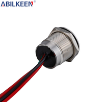 Premium 19mm 12V IP67 dapat diredupkan saklar sentuh lampu latar LED Gang ganda kompatibel dengan kebanyakan lampu LED untuk penggunaan rumah kantor Hotel