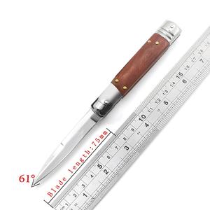 Italian Mafia 440-Blade all'aperto coltello pieghevole sicuro da caccia coltelli da tasca manico in legno manicotto in Nylon per campeggio strumenti tattici OEM - Product Image 6