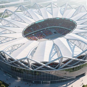 Hiện đại Lotus-Hình dạng kết cấu thép mưa nơi trú ẩn khu vực danh lam thắng cảnh công viên giải trí nghệ thuật phần còn lại gian hàng độ bền kéo membranefor kho - Product Image 5