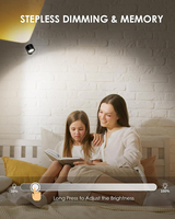 Applique murale LED sans fil rechargeable à rotation 360°, fixation sans vis, lampe murale de lecture pour chevet