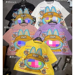 Alta calidad Bling Rhinestones 100 algodón Oversize mujeres camisetas - Product Image 3