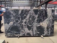 Dalles de pierre naturelle veinée noir et blanc, granit Tropical Storm poli, pour comptoirs – Sécurité et style modernes