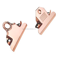 Office School 78 85 100mm alambre plano de oro rosa Clip de tablero de perfil bajo abrazadera de carpeta de mariposa Clip de portapapeles de Metal para carpeta de archivos