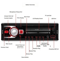 Autoradio simple DIN, lecteur MP3, Bluetooth, appels mains libres, radio FM, éclairage changeant de couleur, autoradio stéréo
