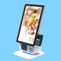 Kiosque de paiement et de commande en libre-service pour restaurant, écran tactile intérieur 21,5 pouces, compatible SDK, multi-OS, avec imprimante intégrée