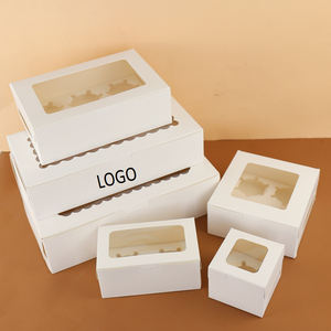 Cajas <span class=keywords><strong>de</strong></span> Cartón Blanco para Cupcakes al por Mayor (1/2/<span class=keywords><strong>4</strong></span>/6/8/12 Unidades) con Ventana, Empaque para Muffins - Product Image 1