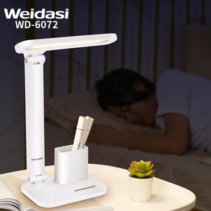 <span class=keywords><strong>Lampe</strong></span> de bureau <span class=keywords><strong>LED</strong></span> rechargeable pour la lecture, économe en énergie et protectrice des yeux, avec porte-crayons et port USB - Product Image 1