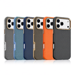 Funda Magnética de Lujo con Textura de Fibra de Carbono para Teléfono, con Botones Metálicos Independientes, Bisel Elevado para la Lente de la Cámara, Cubierta Antigolpes - Product Image 1