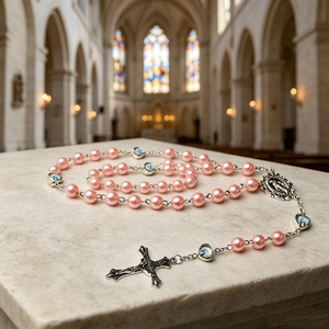 Rosario católico religioso grande, elegante y hermoso, de lujo, con accesorios de acrílico de colores y San Benito. - Product Image 5