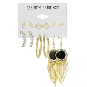 Juego de Aretes Colgantes de Aleación Chapados en Oro, Multi-estilo, con Mariposas e Imitación de Perlas, Joyería de Moda para Mujer, Uso Diario - Product Image 4