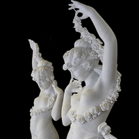 Magnifiquement main parc paisible décoratif artistique grandeur nature Onyx Sculptures naturel blanc marbre dame pierre Statue gravure