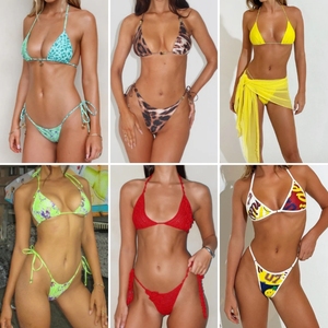 Importation directe en gros <span class=keywords><strong>de</strong></span> vêtements : Ensemble <span class=keywords><strong>2</strong></span> pièces à col licou, stock en vrac, mélange <span class=keywords><strong>maillot</strong></span> <span class=keywords><strong>de</strong></span> <span class=keywords><strong>bain</strong></span> et robe - Product Image 4