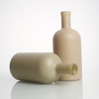 Bouteille en céramique personnalisée pour huile d'olive, avec bouchon en verre, vert, 375 ml