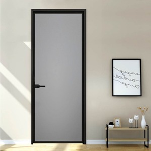 ประตูอลูมิเนียมอัลลอยกรอบบางพร้อมกระจกฝ้าเพื่อความเป็นส่วนตัวดีไซน์ประตูห้องน้ำอลูมิเนียมตามสั่ง - Product Image 3