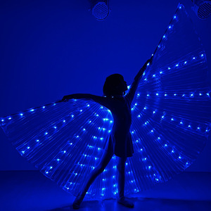 Set di <span class=keywords><strong>Ali</strong></span> d'<span class=keywords><strong>Angelo</strong></span> di Iside con Luci LED per Danza del Ventre, Bastoni Telescopici Flessibili per Adulti, Bestseller per Halloween, Natale e Capodanno Cinese - Product Image 6