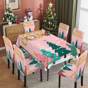 Rectangular Christmas Tablecloth Waterproof Polyester Table Cover With <b>Chair</b> Cover Sets for Kitchen <b>Dining</b> Room Holiday Party - Product Image 4