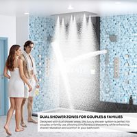 Système de douche de luxe pour couples, pommeau de pluie 16x32 pouces, douches latérales 6 pouces, mitigeurs 4 voies, multifonction mural