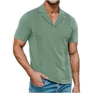 Camisa de Manga Corta para Hombre, Deportiva, Transpirable, Corte Regular, Diseño con Flecos, Casual, Verano, con Cuello - Product Image 1