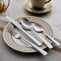 Ensemble de couverts en acier inoxydable de qualité alimentaire, style artisanal, poli miroir, portable pour la maison, la cuisine, les dîners, les mariages, durable