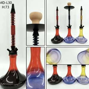 Gradient Glass <b>Hookah</b> Set Spring Shaft Water <b>Pipe</b> Multi Color Shisha Kit Modern Portable Design - Product Image 4