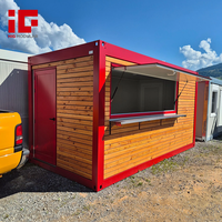 10ft Fast Food Mini Mobile Conteneur Café Bar Maisons Design Moderne En Plein Air Modifié Conteneur D'expédition Café Boutiques Pop-up Shop