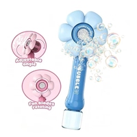 Bâton à bulles rotatif en forme de moulin à vent avec éventails lumineux, machine à bulles en forme de fleur à angle réglable pour jeux en extérieur