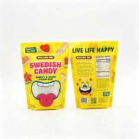 Sachets refermables écologiques à haute barrière avec logo personnalisé, imprimés, à fermeture éclair, pour fruits secs, bonbons et aliments lyophilisés