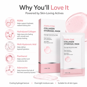 Mascarilla Facial Nocturna Hidratante y Reafirmante Glass Glow Skin con ADN <span class=keywords><strong>de</strong></span> Salmón PDRN, Colágeno Rosa e Hidrogel - Product Image 3