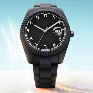 นาฬิกาข้อมือผู้ชายสุดหรู ตัวเลขแบบอารบิก โพลีคาร์บอเนต กันน้ำ แสดงวันที่ นาฬิกาควอตซ์ แบรนด์นาฬิกาธุรกิจสำหรับผู้ชาย - Product Image 4