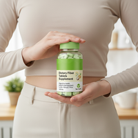 Comprimés de fibres alimentaires à succès pour le soutien intestinal, nettoyage doux de l'intestin et du côlon pour adultes, favorise une régularité des selles