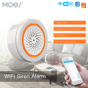 <span class=keywords><strong>Sensor</strong></span> Alarm Suara dan Cahaya Tuya WiFi Smart Siren 90dB, Alarm Suara Smart Life, Tidak Perlu Hub - Product Image 2