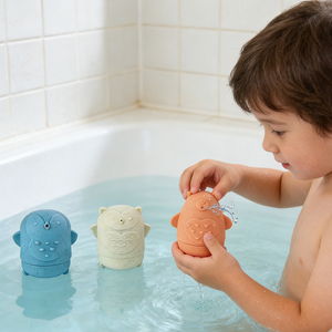 مجموعة ألعاب استحمام الأطفال من MY TOYS، ألعاب سيليكون مقاومة للماء، ألعاب تعليمية عائمة قابلة للفك والتركيب بتصميم حيوانات، مثالية للصيف - Product Image 3