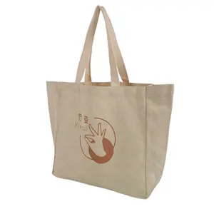 OEM&ODM Custom Printed Recycle Plain Organic Cotton Canvas Tote Bag Large Reusable Canvas Cotton Shopping Bag With Logo